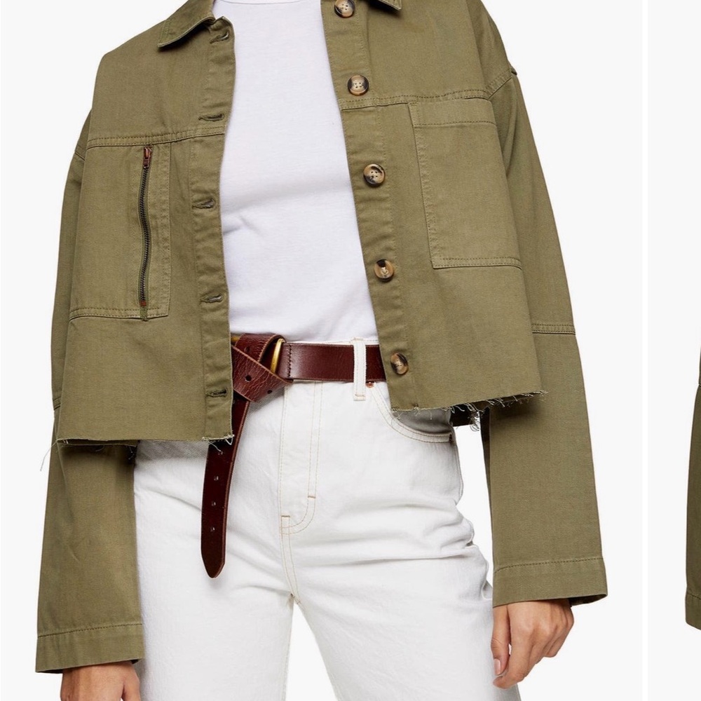Topshop Jones Crop Utility Shirt Jacket